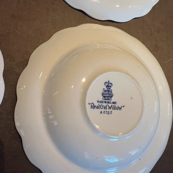 Booths Real Old Willow Saucers A8025 Gold Trim 5 7/8" 4 Pcs Set 1 940'S ERA - Picture 3 of 6